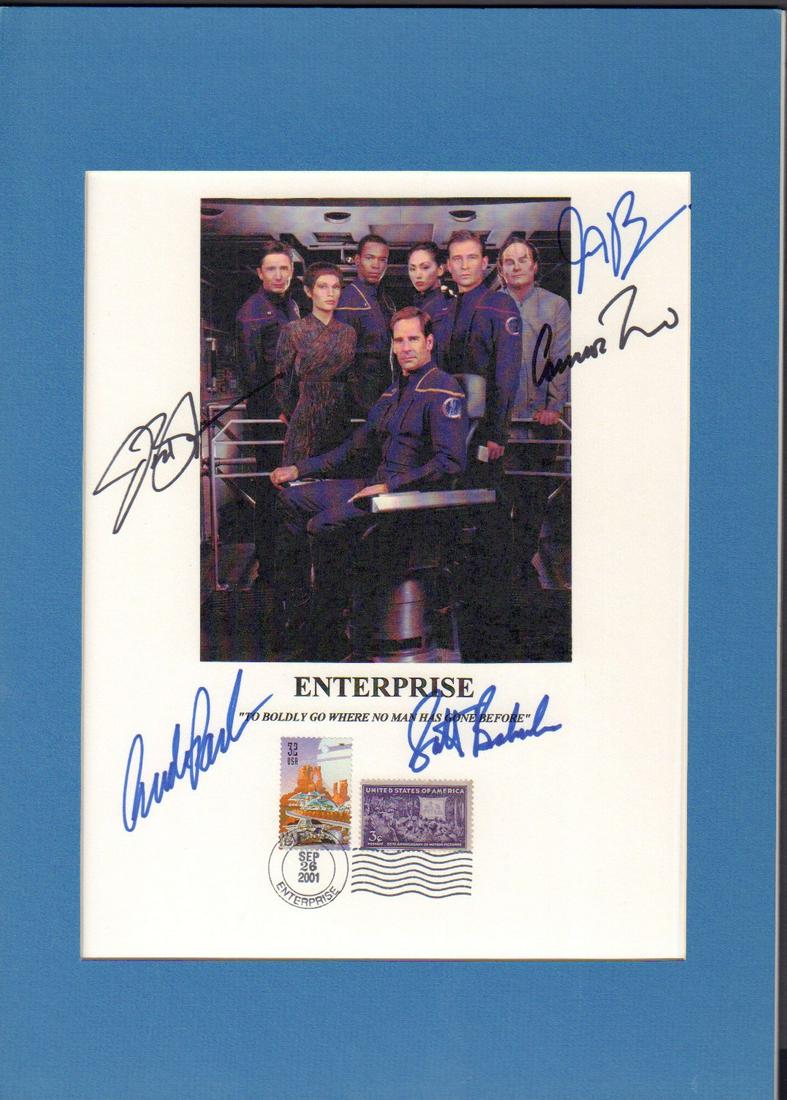 Star Trek Enterprise cast signed print (1 of 1)