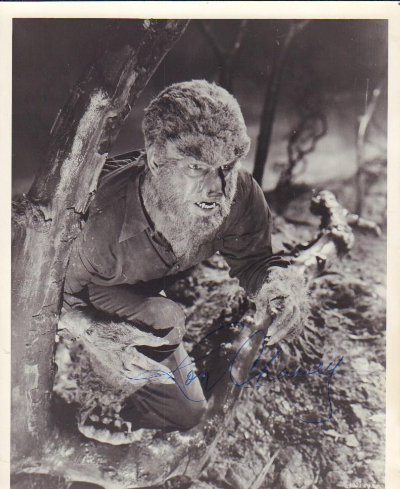 Lon Chaney Jr Wolfman signed photograph (1 of 1)