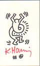 Keith Haring RARE original artwork sketch signed and dated 1988