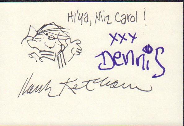 Dennis the Menace sketch signed by creator Hank Ketchum (1 of 1)