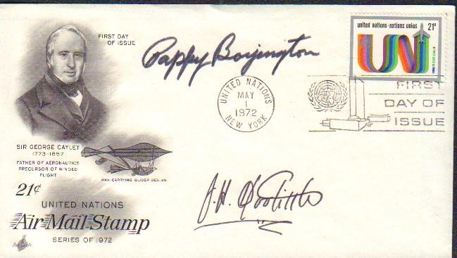 Jimmy Doolittle and Pappy Boyington signed FDC (1 of 1)