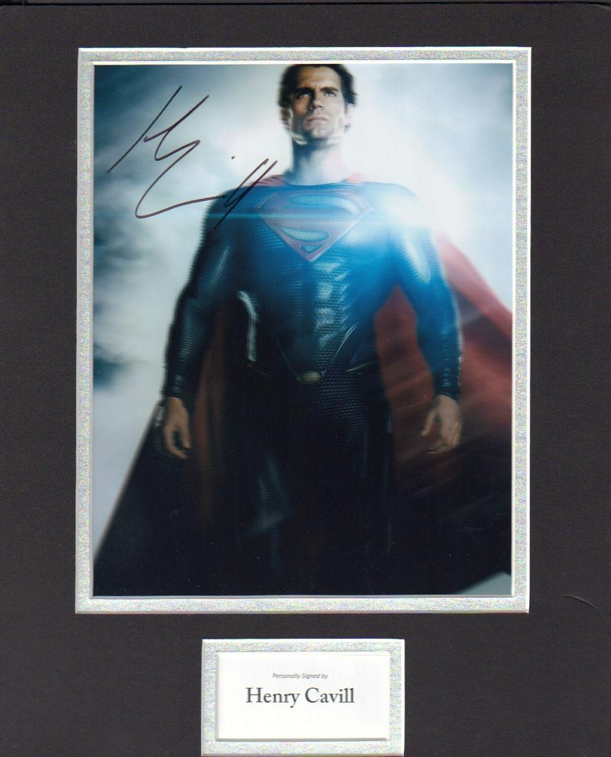 Henry Cavill Superman signed photograph matted (1 of 1)
