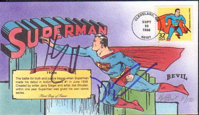 Henry Cavill and Dean Cain signed Superman FDC: A Superman FDC scarce signed by two to play him Henry Cavill and Dean Cain with COA