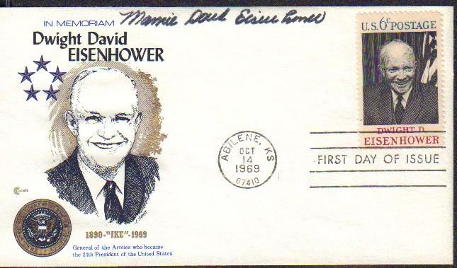 Mamie Doud Eisenhower signed FDC (1 of 1)
