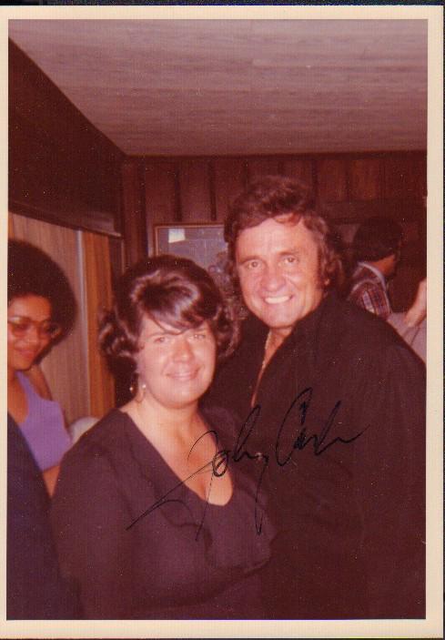 Johnny Cash signed original unpublished photograph with fan (1 of 1)