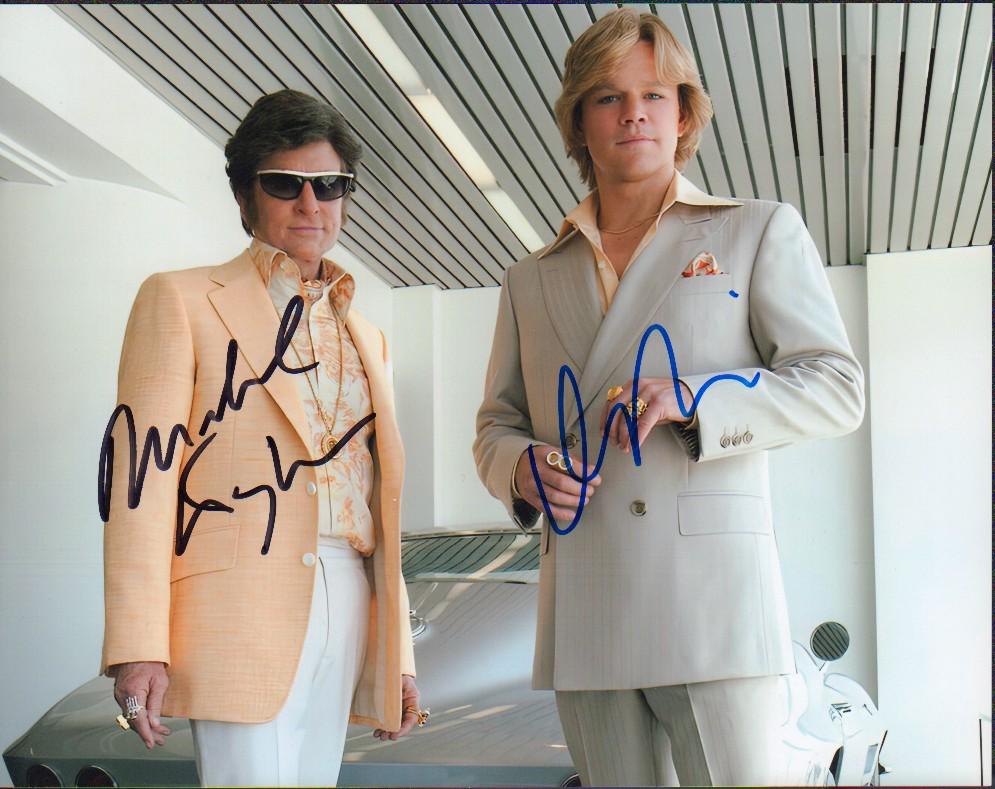 Liberace cast signed photograph: A cast signed 8x10 from film Behind the Candelabra by Michael Douglas and Matt Damon with COA