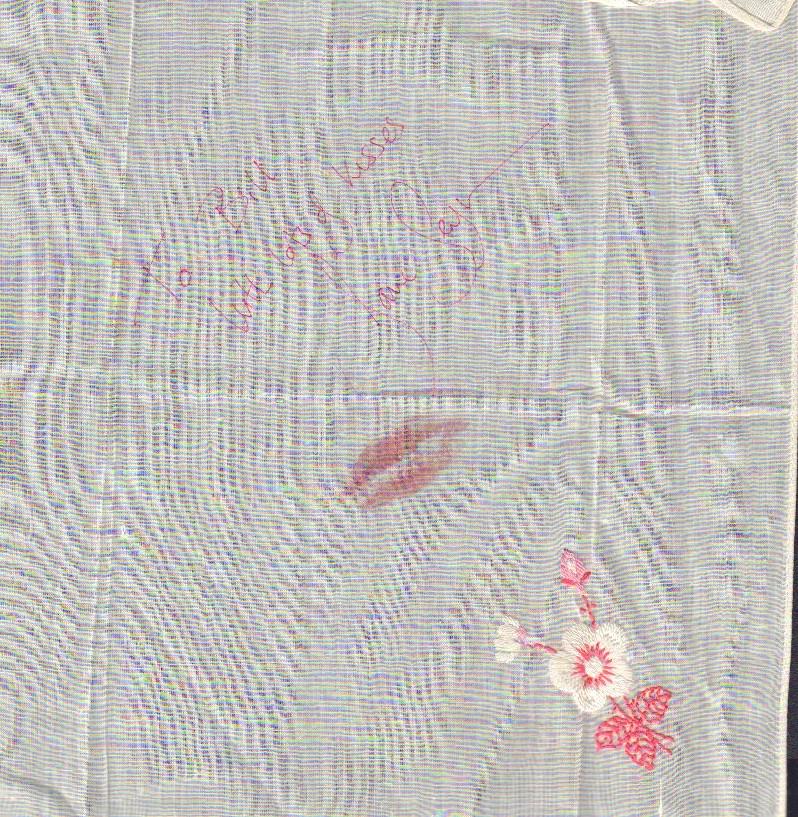 Jane Seymour owned hanky signed with lip print (1 of 1)