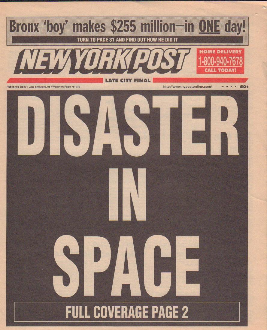 Armageddon prop newspaper used in film (1 of 1)