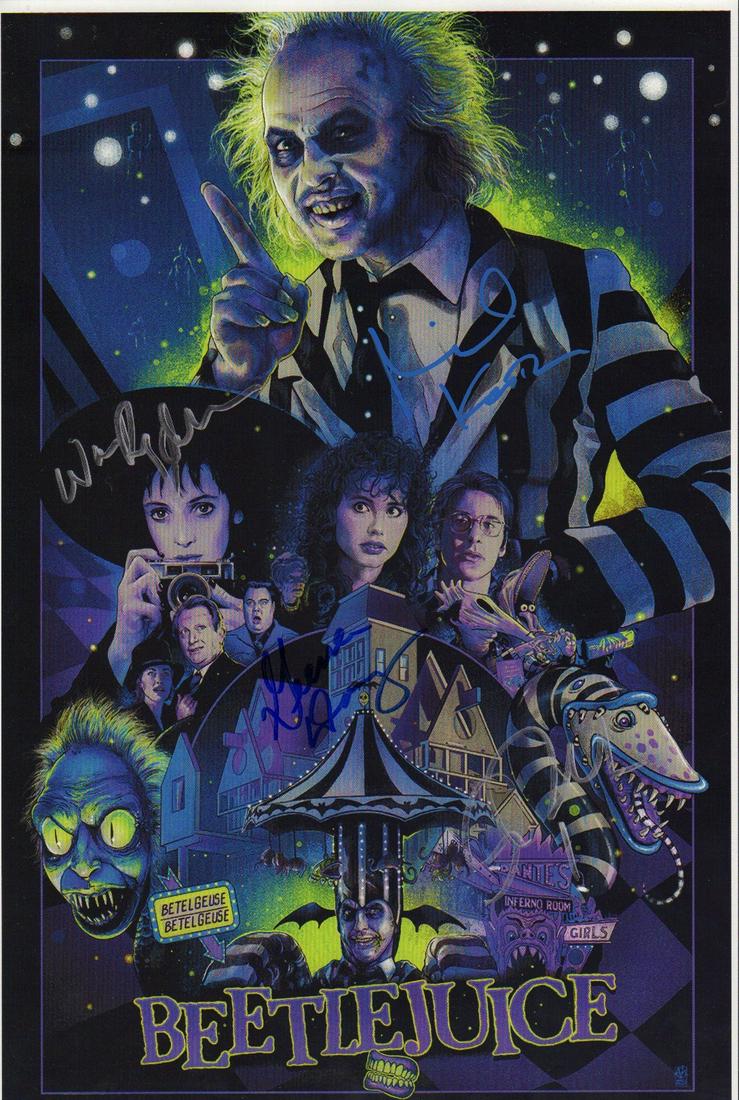 Beetlejuice cast signed Mondo poster 11x17 (1 of 1)