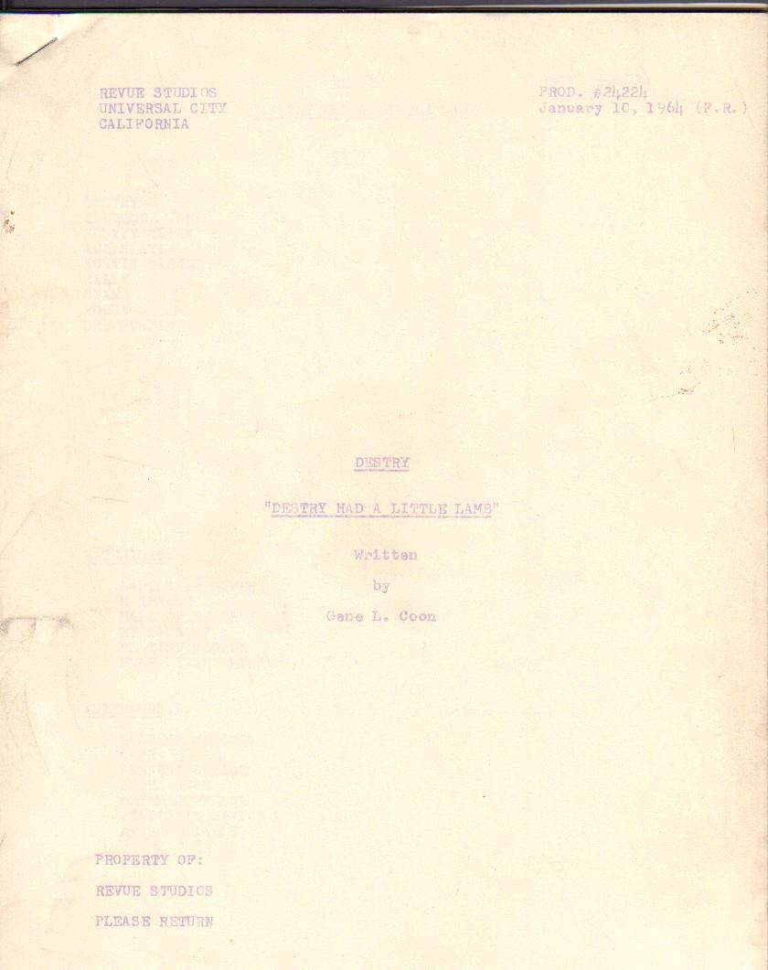 Destry TV series original set used script (1 of 1)