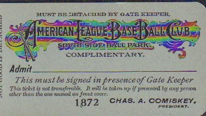 RARE American League Baseball Club turn of the century ticket (1 of 1)