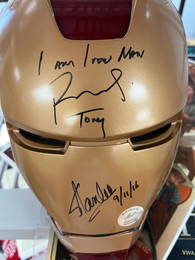 Iron Man helmet signed by Iron Man and Stan Lee
