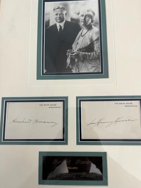 Herbert Hoover and Lou Hoover signed White House cards (1 of 1)