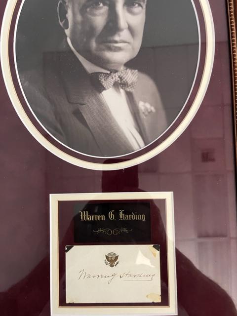 Warren G Harding signed Executive Mansion card (1 of 1)