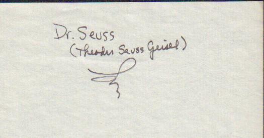 Dr Seuss rare full signature (1 of 1)