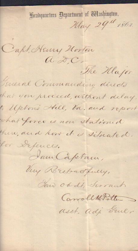 Order Washington 1863 Civil War (1 of 1)