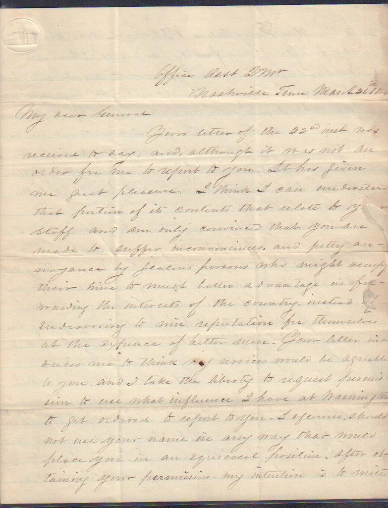 Joshua Norton letter to General 1864 (1 of 1)
