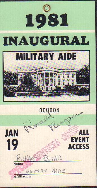 Ronald Reagan signed Innaugural pass (1 of 1)