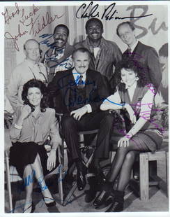 Buffalo Bill TV cast signed photograph: A vintage cast signed 8x10 by the TV cast Dabney Coleman Joanna Cassidy Geena Davis John Fiedler Meschach Taylor and Charles Robinson with COA