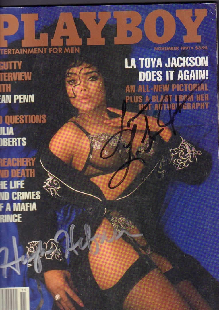 Latoya Jackson and Hugh Hefner signed Playboy (1 of 1)