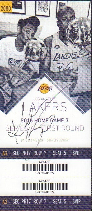 Kobe Bryant signed ticket Steiner (1 of 2)