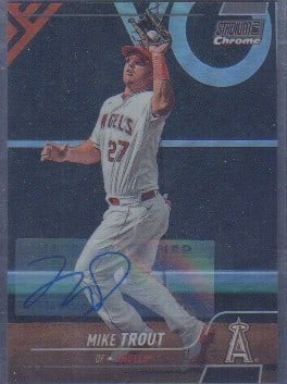 Mike Trout signed Stadum Club Chrome card (1 of 1)