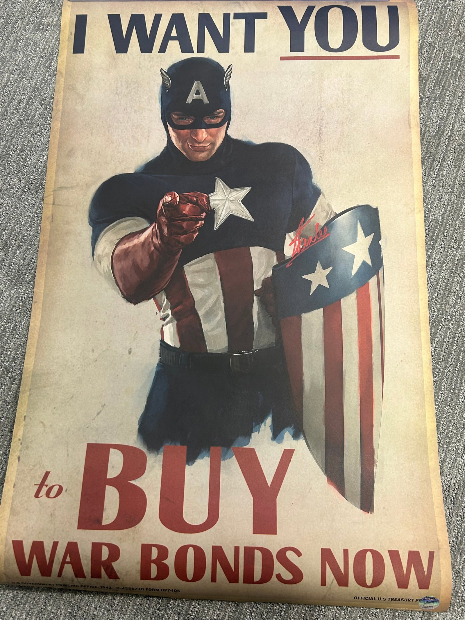 Stan Lee rare Capt America poster (1 of 1)