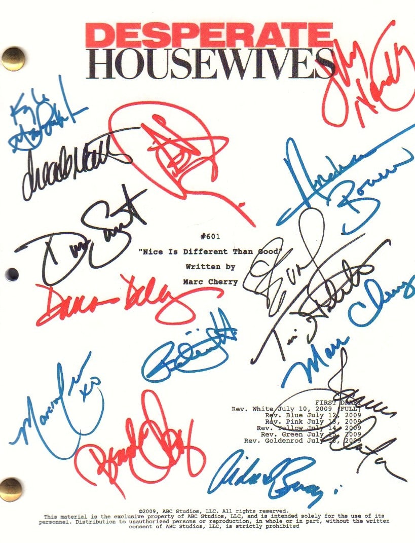 Desperate Housewives cast signed script (1 of 1)