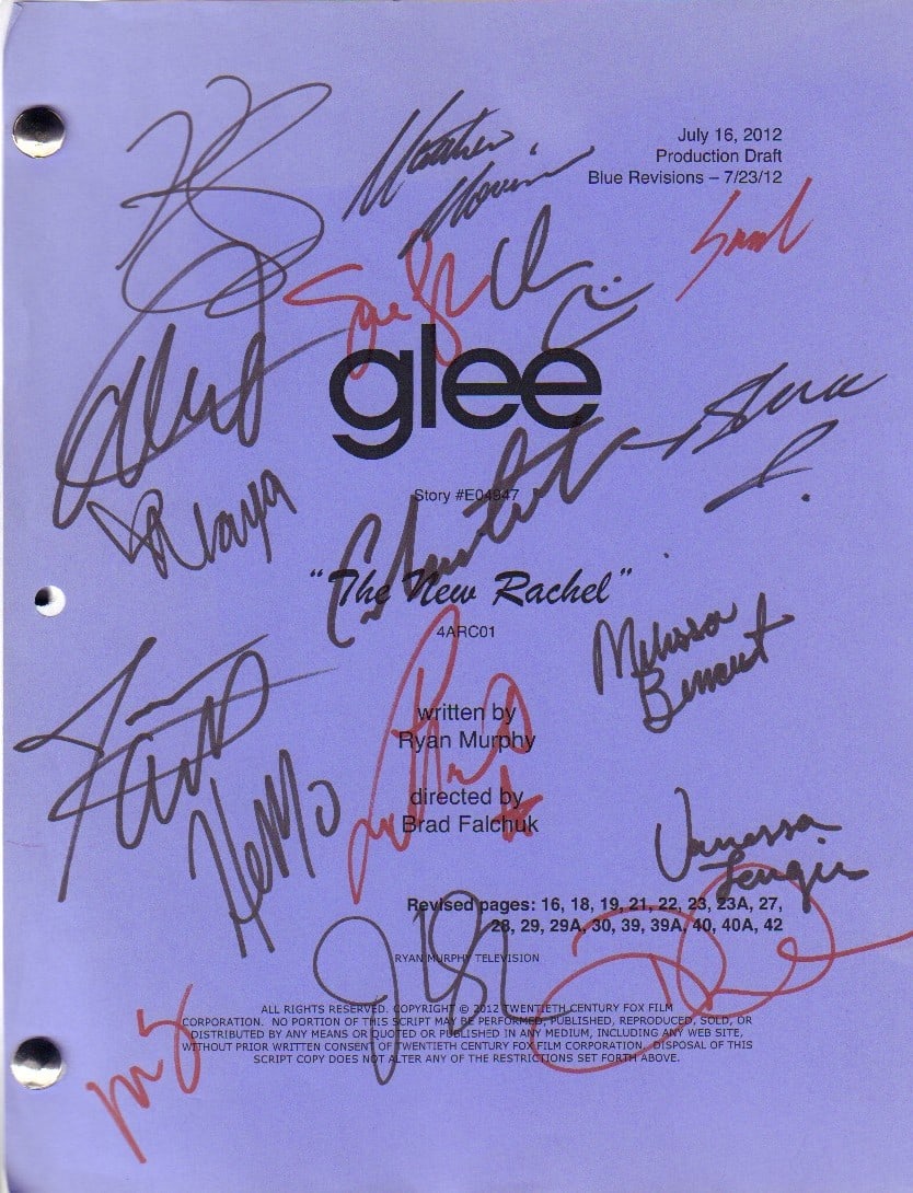 Glee cast signed script (1 of 1)