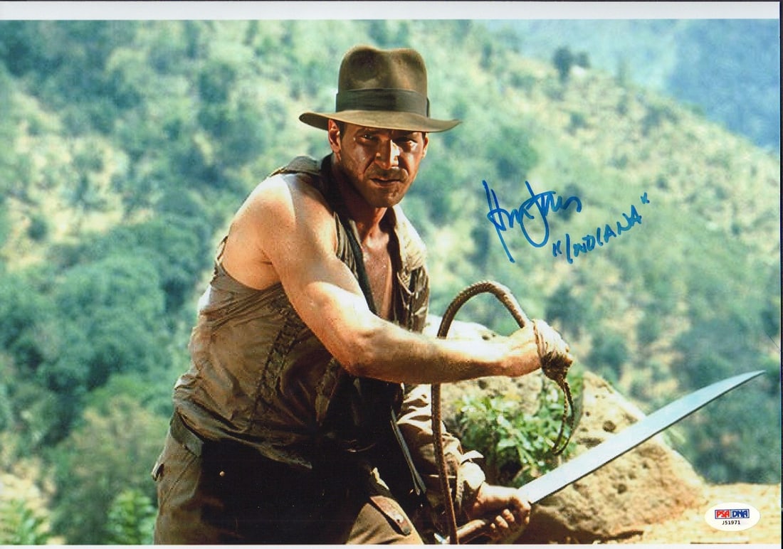 Harrison Ford Indiana Jones signed 11x14 photograph: A PSA DNA stickered Indiana Jones 11x14 signed with COA