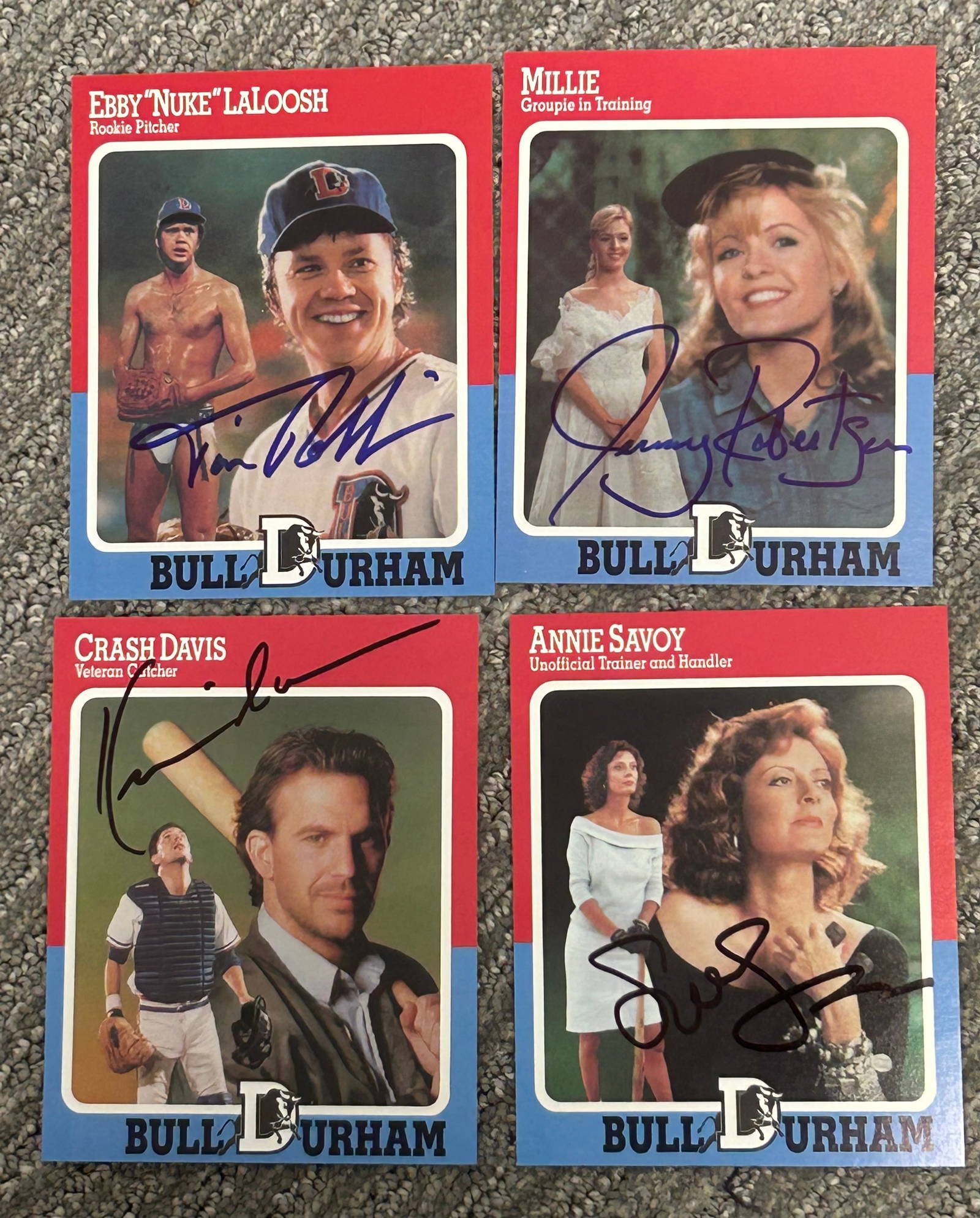 Bull Durham Cast Signed Trading Cards Auction