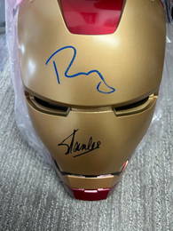 Irom Man helmet signed by Robert Downey Jr and Stan Lee