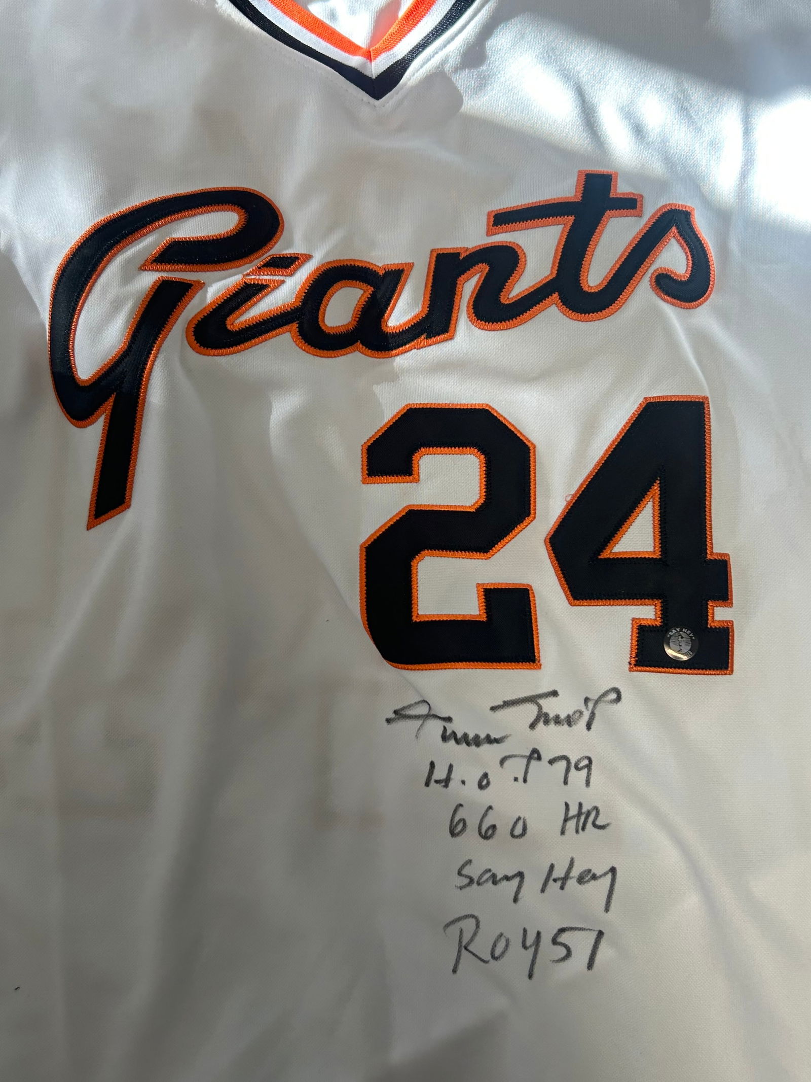 Willie Mays stat jersey signed (1 of 1)
