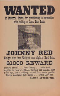 Wanted Dead or Alive Prop Wanted poster: From 1959 season comes this prop Wanted Poster from the Steve McQueen western series with COA From the archives of Earl Hayes Press the oldest continous running prop house in Hollywood since 1921.