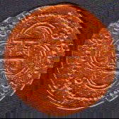 Pirates of the Caribbean prop: A prop metal gold doubloon used in the final cave scenes of the first Depp film obtained from Disney with COA from Piece of the Past Inc
