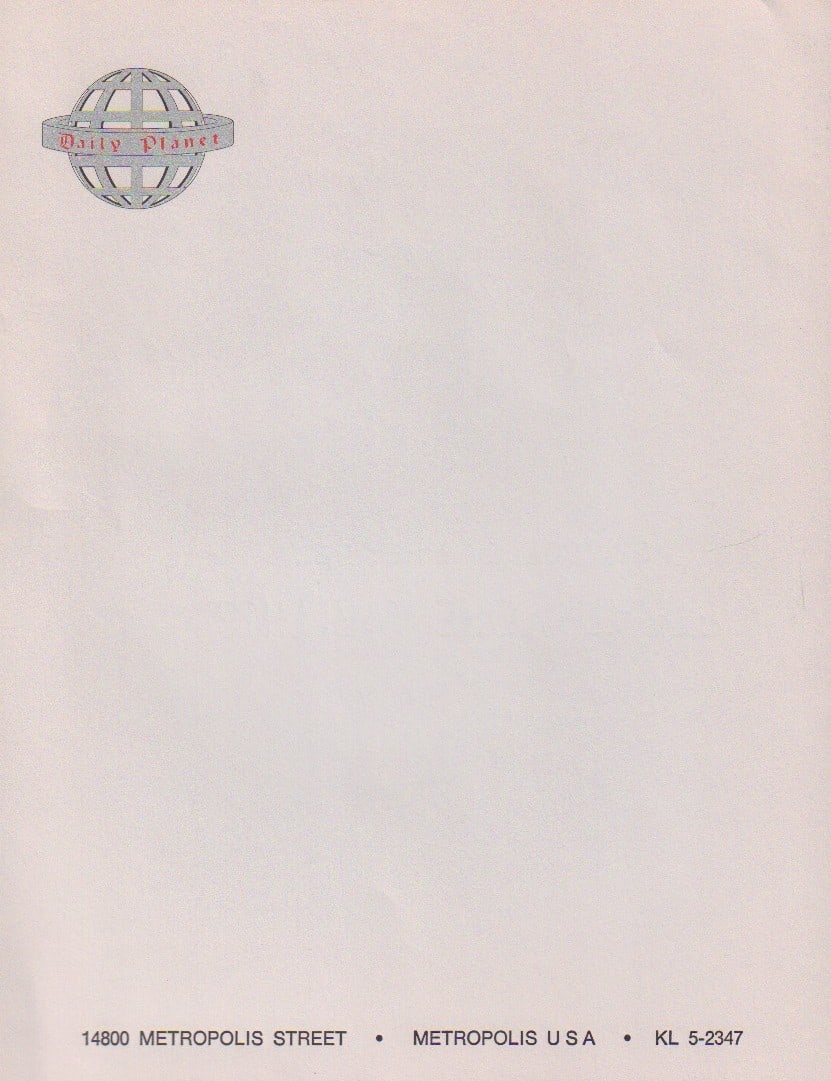 Lois and Clark prop stationary (1 of 1)