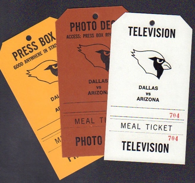 Jerry Maguire prop passes: A set of three various prop ID and passes used in locker room scenes in the Cruise film Jerry Maguire with COA from Piece of the Past and prop house Earl Hayes Press who made it