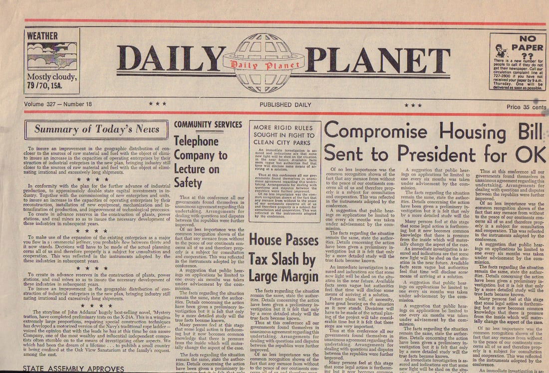 Lois and Clark prop newspaper (1 of 1)