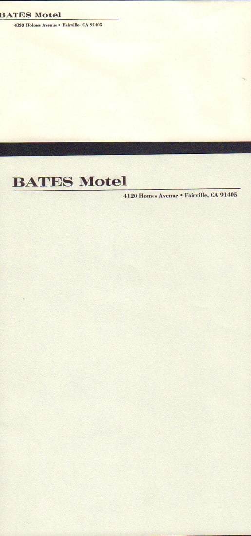 PSYCHO rare prop stationary (1 of 1)