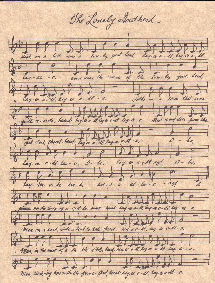 Sound of Music prop sheet music (1 of 1)