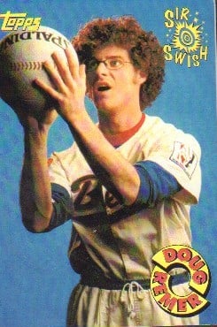 Baseketball prop trading card: A hilarious prop trading card made for use in the film the front and back are glued together for use on screen with COA from Piece of the Past and prop house Earl Hayes press