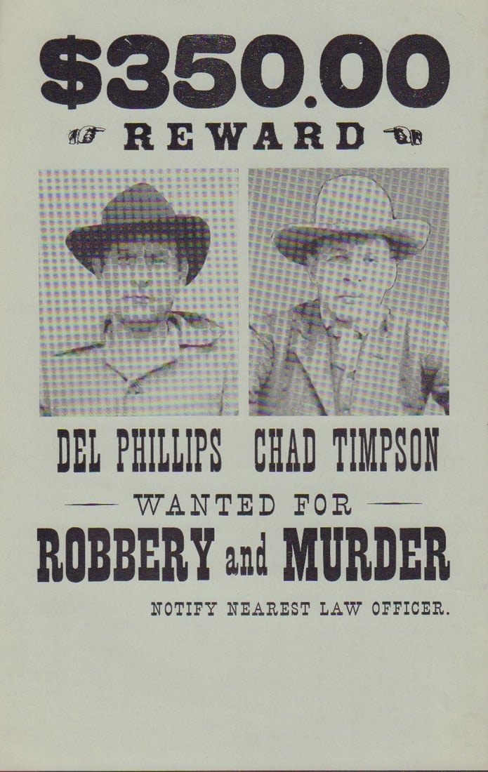 Gunsmoke Prop Wanted Poster: A prop Wanted Poster used in episodes of Gunsmoke with COA from Piece of the Past and prop house Earl Hayes Press who made it