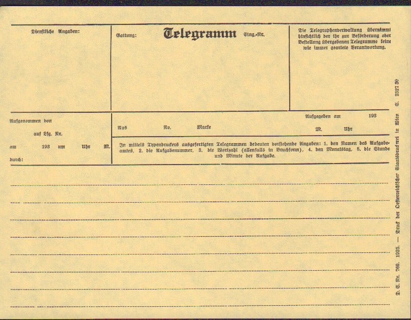 Sound of Music prop telegram (1 of 1)