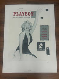 Hugh Hefner signed Playboy Number One cover lithograph