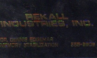 Total Recall prop futuristic business card (1 of 1)