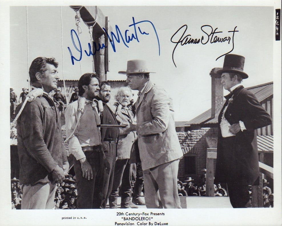 Jimmy Stewart and Dean Martin signed photograph (1 of 1)