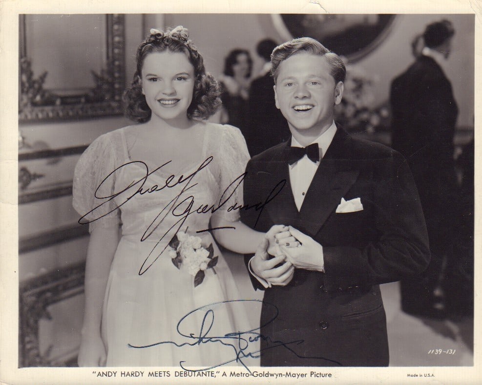 Judy Garland and Mickey Rooney rare signed photograph (1 of 1)