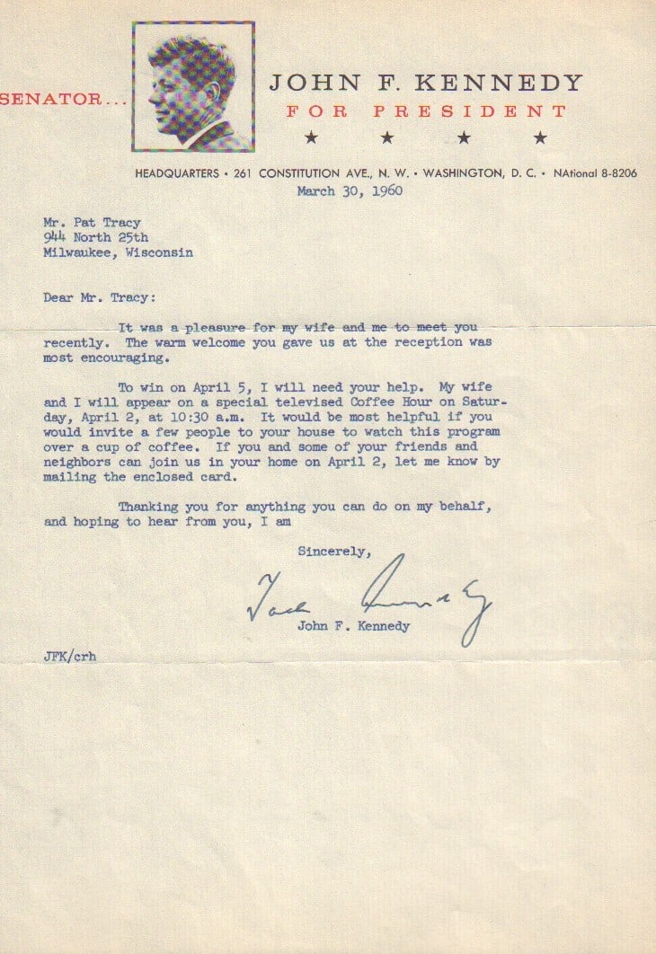John F Kennedy signed letter (1 of 1)
