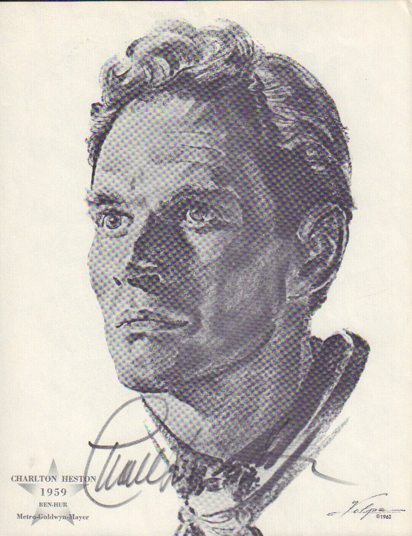 Charlton Heston signed print (1 of 1)