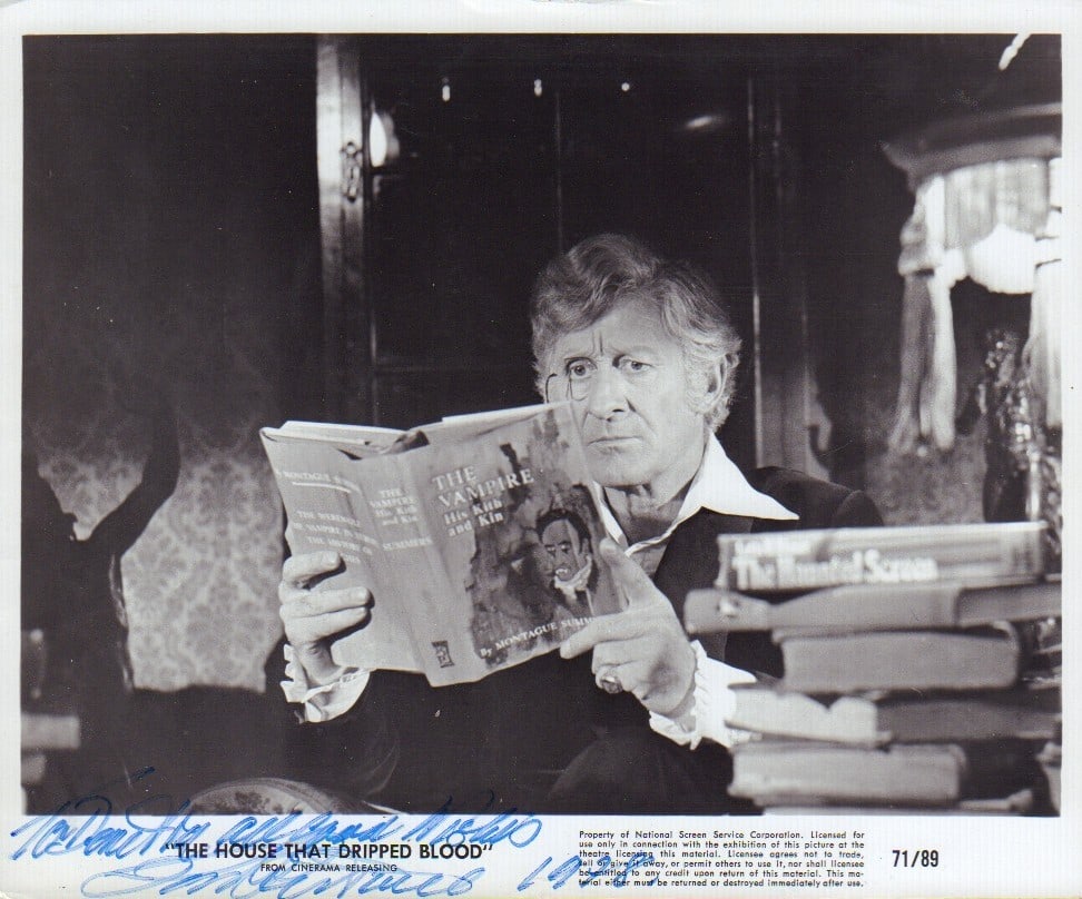 John Bennett signed photograph: Rare House that Dripped Blood still signed by rare star Bennett with COA